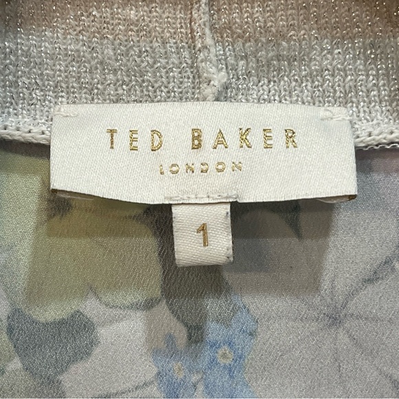 Ted Baker Women’s Miyyaa Decadence Woven Open Front Cardigan Cream Floral Size 1 - Picture 7 of 10